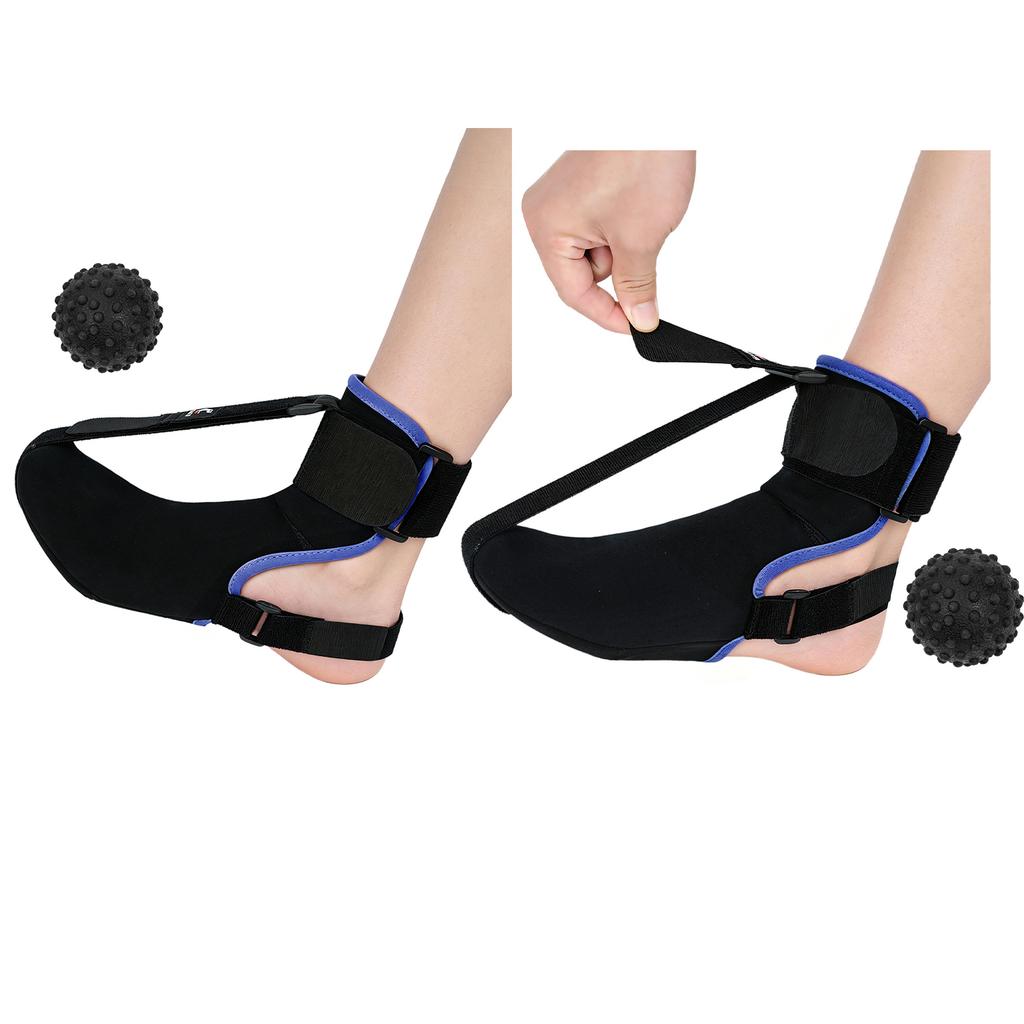 Unisex Adjustable Plantar Fasciitis Night Splint Sock Hook Loop Fastener Massage Ball Tension Relief Alleviate Pain