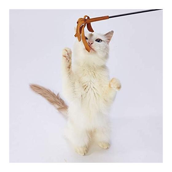 Petio cat toy necoco leather cat teaser bell leather