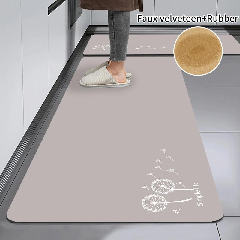 Diatomite Kitchen Mat Foot Mats Super Absorbent Kitchen Rug Long Bedside Area Rugs Carpet Anti Slip Bathroom Kitchen Accessories