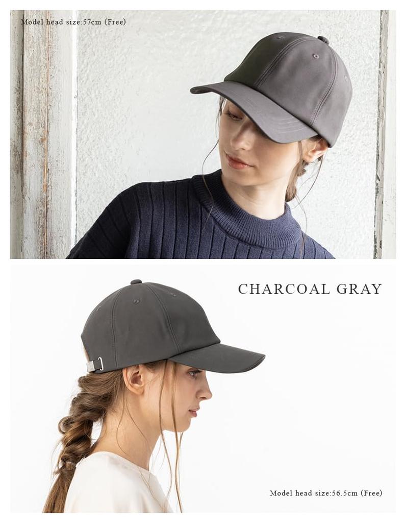 Large Deep Faux Leather UV Standard BIG Unisex Street Adjustable Size Size Charcoal [Loo&c] Women's Cap, Size, Cap, Protection, Cap, Size, CAP, Mode,