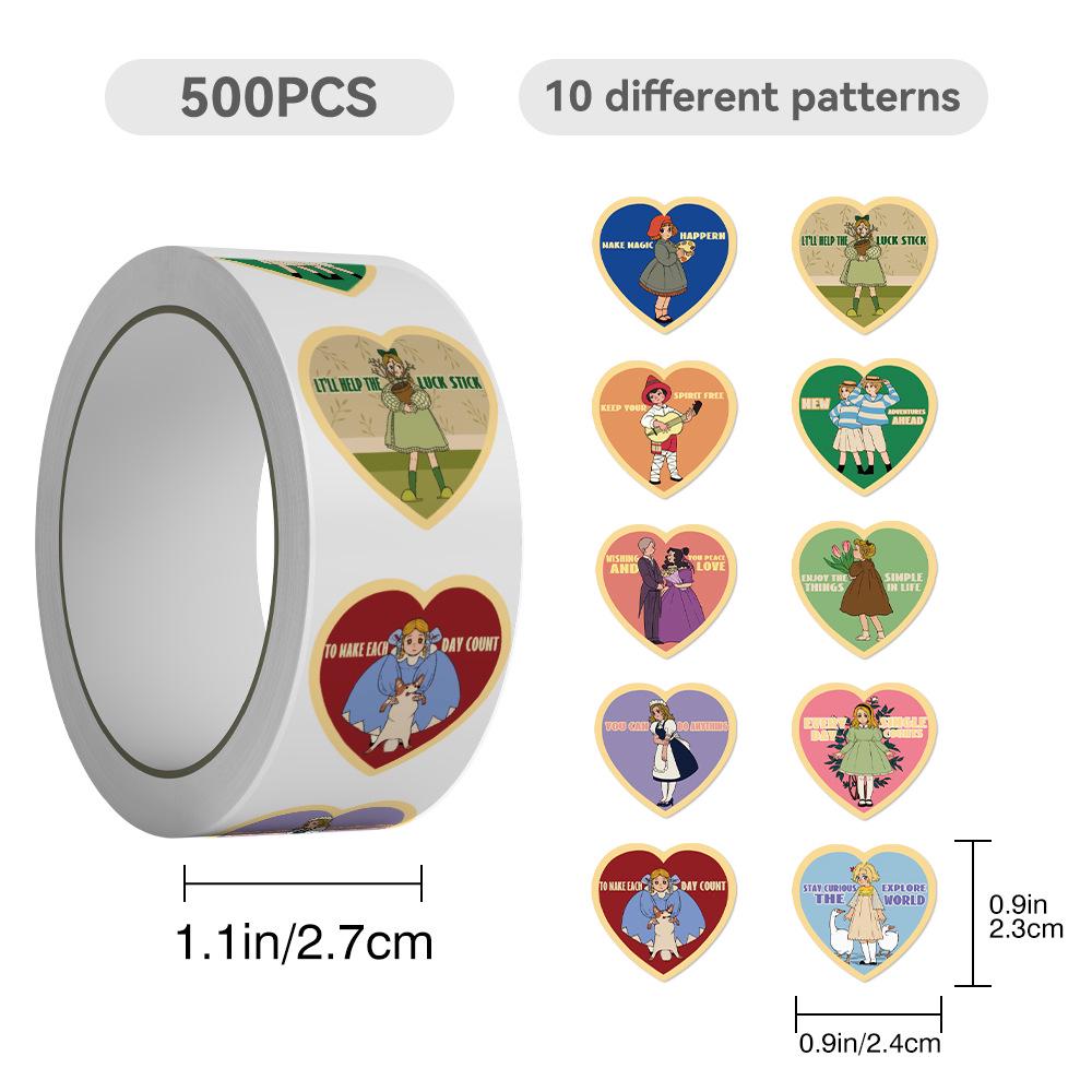 500 Retro Cartoon Character Stickers for Decorating Notebooks, Water Bottles, Suitcases, and Planners