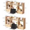UEOFU Desk Hutch Top Only Desktop Bookshelf Wood Storage Display Rack Countertop Organizer Over Computer for Home, Dorm, Office