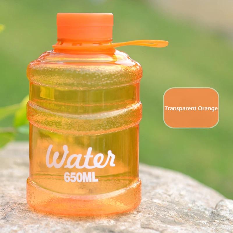 650ML Cute Water Bottle Mini Bucket Plastic Bottle Outdoor Sport Drinking Water Bottles Portable Large Capacity Cup Gym Hiking