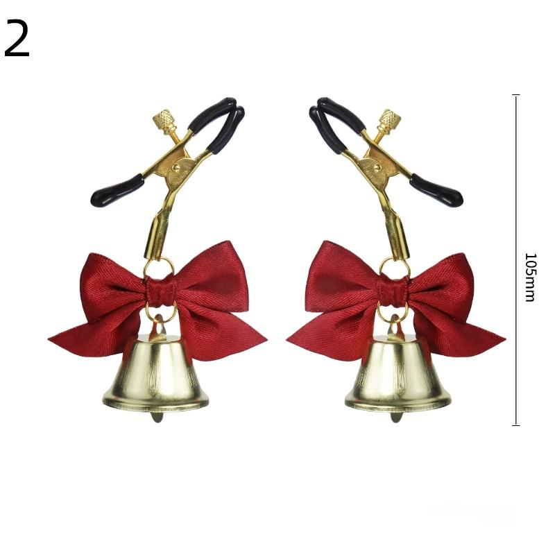 1Pairs Sexy Bow Adjustable Nipple Clamp Breast Small Bell Adult Teasing Sex Toys For Couples