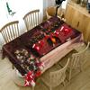 Thicken Cotton Christmas Tablecloth 3d Light Tree Christmas Stockings Fireplace Pattern Rectangular Round Table Cloth