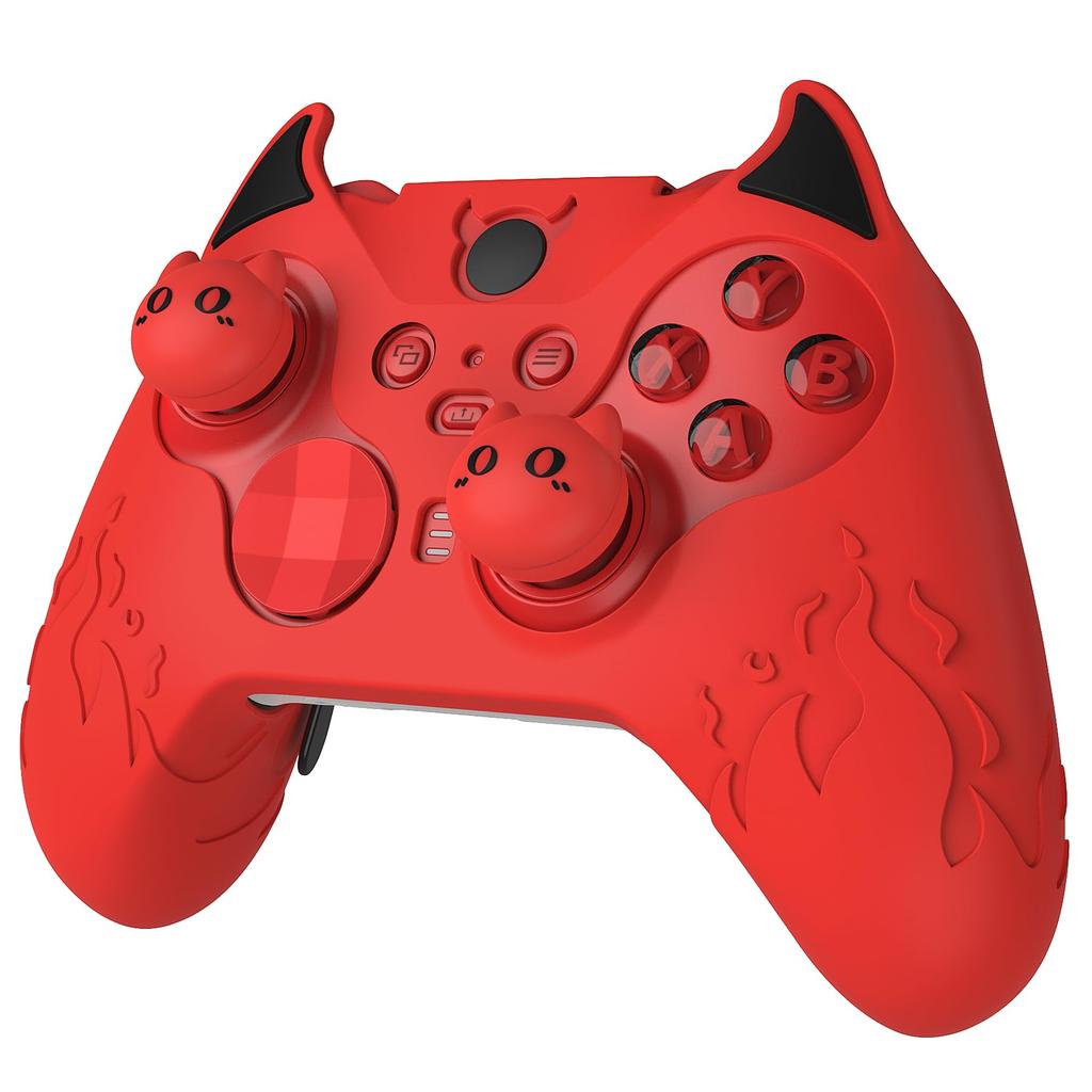 PlayVital Cute Demon Silicone Cover for Xbox Elite Wireless Controller Series Cute Silicone Cover for Xbox Elite Series 2 Includes Thumb Grip Cap 2,