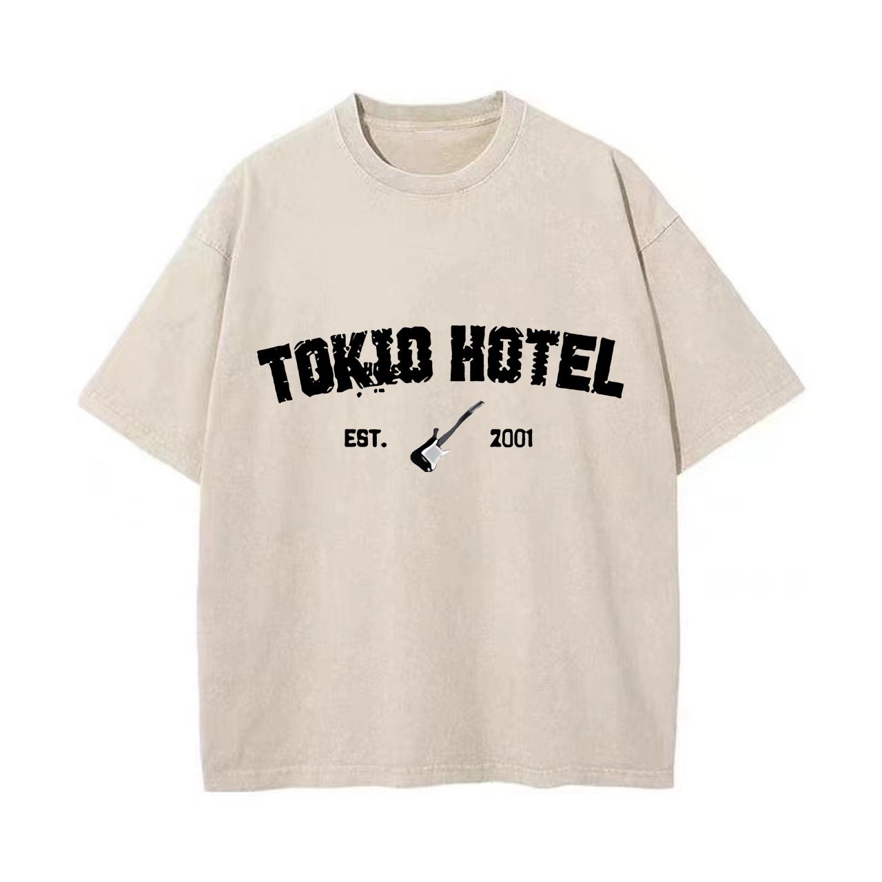 

Ретро-стираемая винтажная футболка Rock Band Tokio Hotel Футболка Kaulitz Мужская модная повседневная толстовка-пуловер Мужская женская футболка S