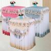 Romantic Washing Machine Dustproof Cover Ruffle Embroidery Floral Dryer Dust Cover Lace Washable Washing Machine Sunscreen Cover