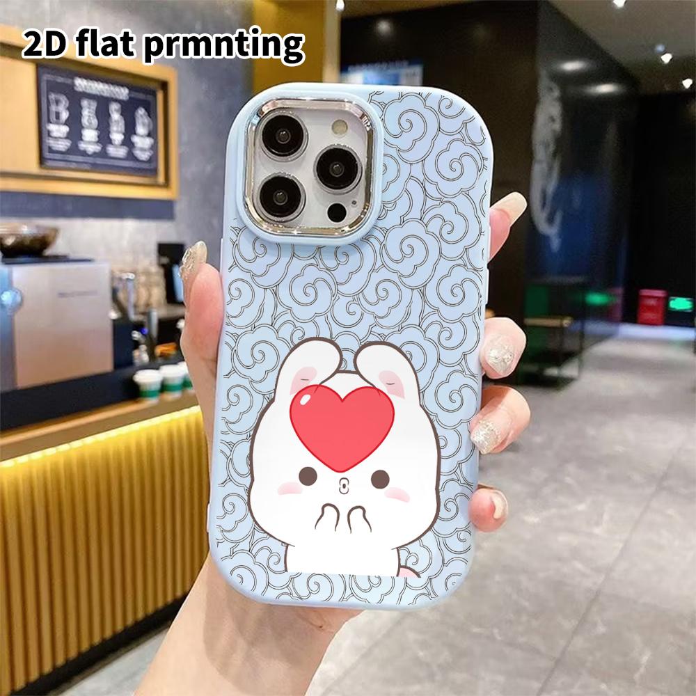 Phone Case: 2D Flat Design Suitable for iPhone 18 17 16 15 14 13 Pro Protective Case, Couple Style, Red Heart On Top, Christmas and Halloween Gift