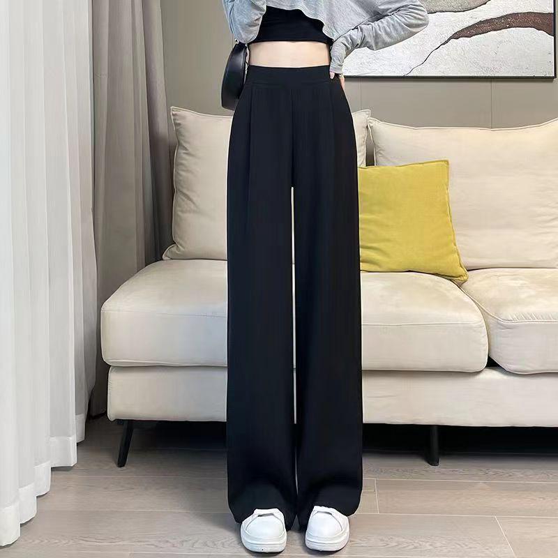 Ice Silk Wide-Leg Plus-Size Women's Summer Slimming Casual Pants