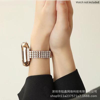 Diamond-Set Four-Row Slim Watch Band for Apple, Huawei, and Samsung Watches
