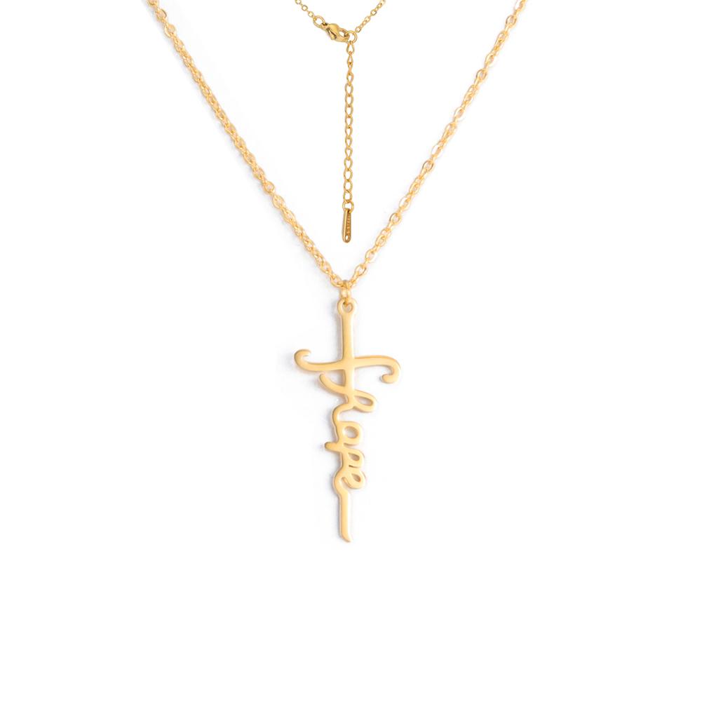 Cazador Stainless Steel Jesus Cross Pendant Necklace for Women Faith Hope Strength Choker Necklace Jewelry Gifts 2026 Wholesale