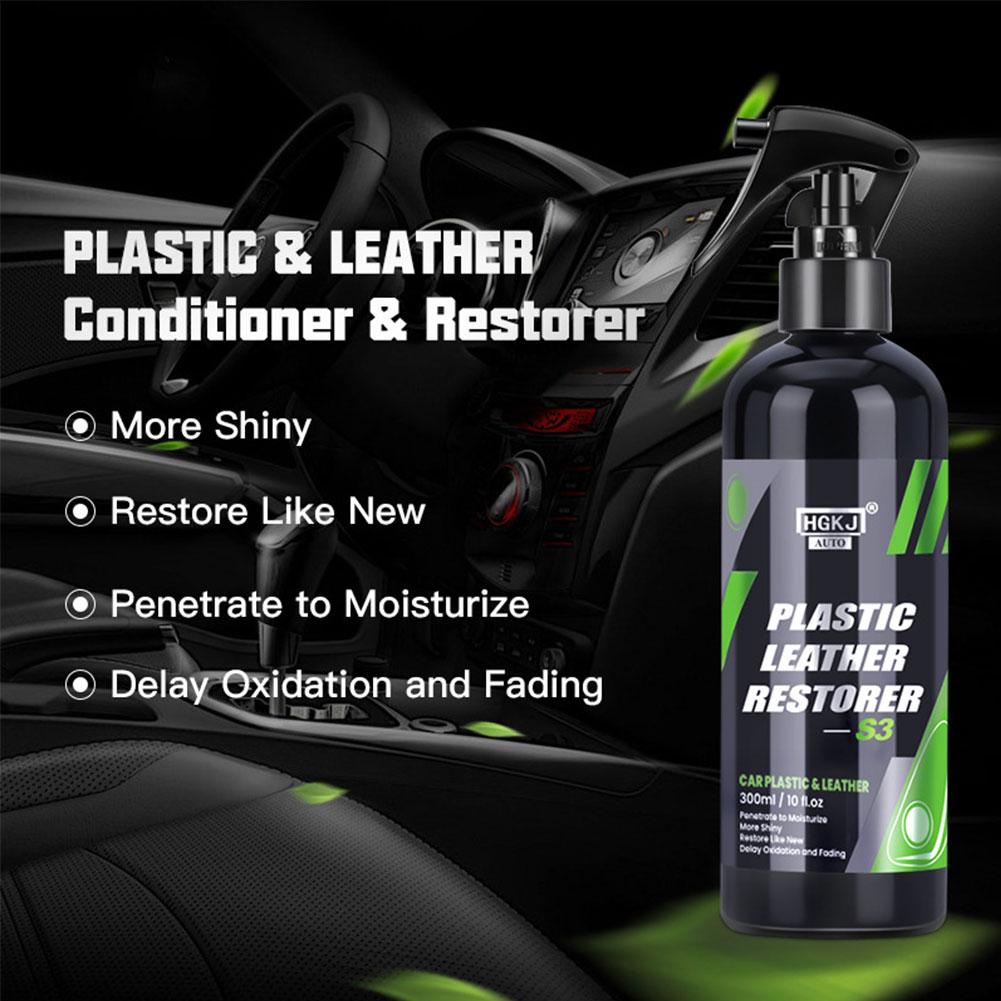 50/100/300ml HGKJ AUTO S3 Plastic Leather Refurbishment Restorer Quick Coat Agent For Car Interior Leather Renovator With Sponge