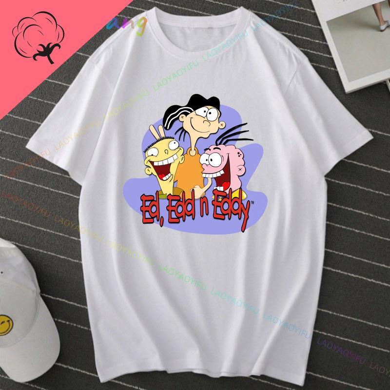 Ed Edd N Eddy Man Woman TShirt Cartoon Network TV Show Hip Hop Mens Tee Shirts Funny Tee Mens Tee Cotton Shirts