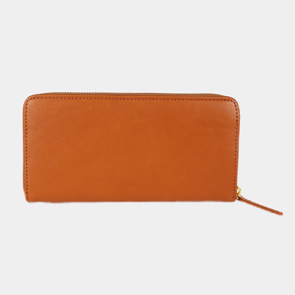 Les.conni Women's Zip-Around Long Wallet, Perfect Gift for Mother's Day, Birthdays, Anniversaries, and Christmas (Camel)
