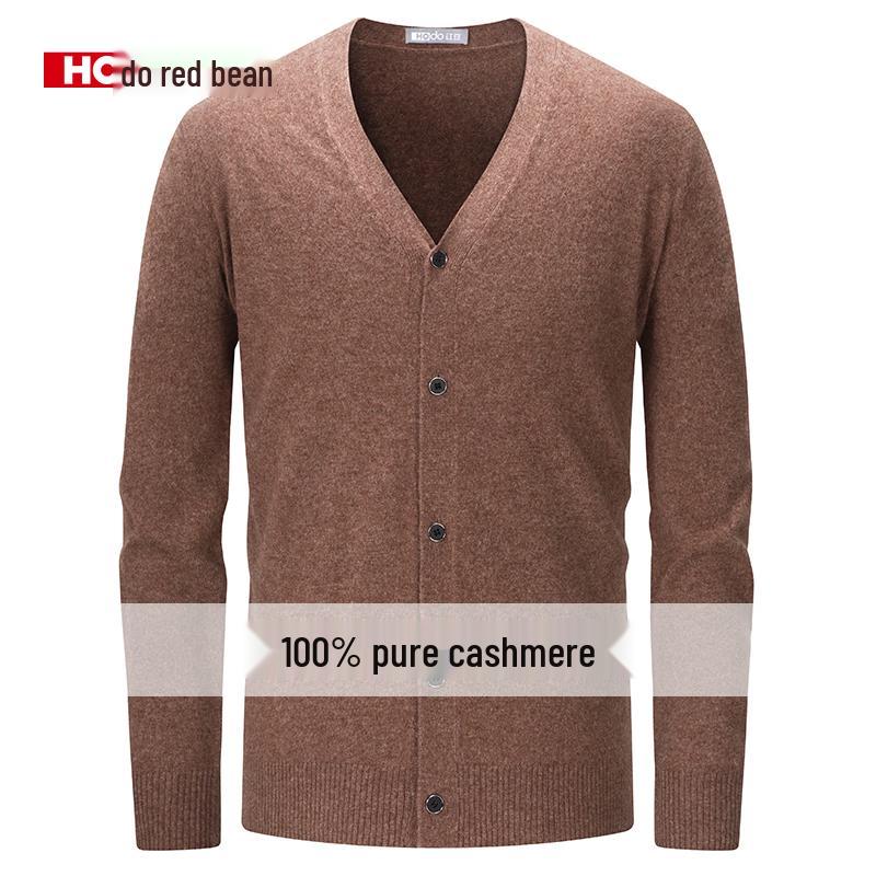 Men's 100% Pure Cashmere V-Neck Cardigan Sweater