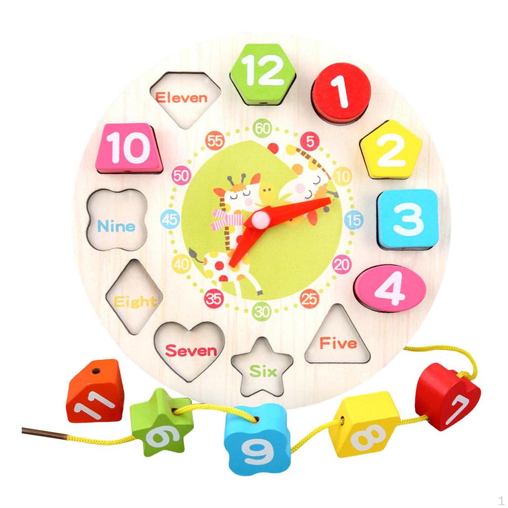Puzzle Clock Shape Color for