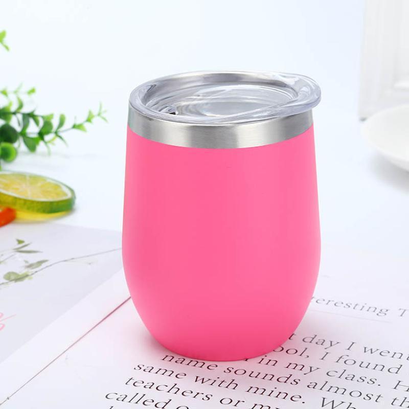 Stainless Steel Eggshell Wine Tumbler 12oz Double Wall Vacuum Insulated Reusable Cup for Birthday Holiday Gifts