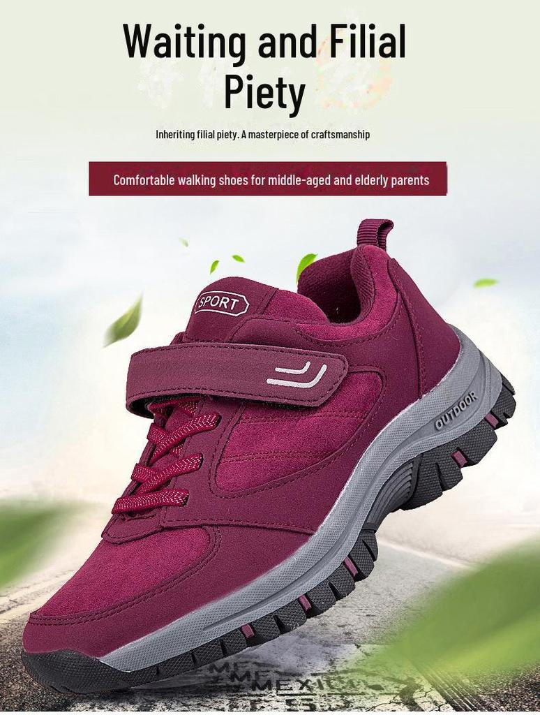 Elderly Men’s & Women’s Autumn Casual Shoes: Comfortable Cotton Walking Shoes for Middle-Aged & Seniors, One-Piece Delivery.