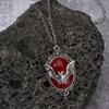 Gothic Vampire Bat Pendant Necklace With Ruby For Halloween Gift For Women