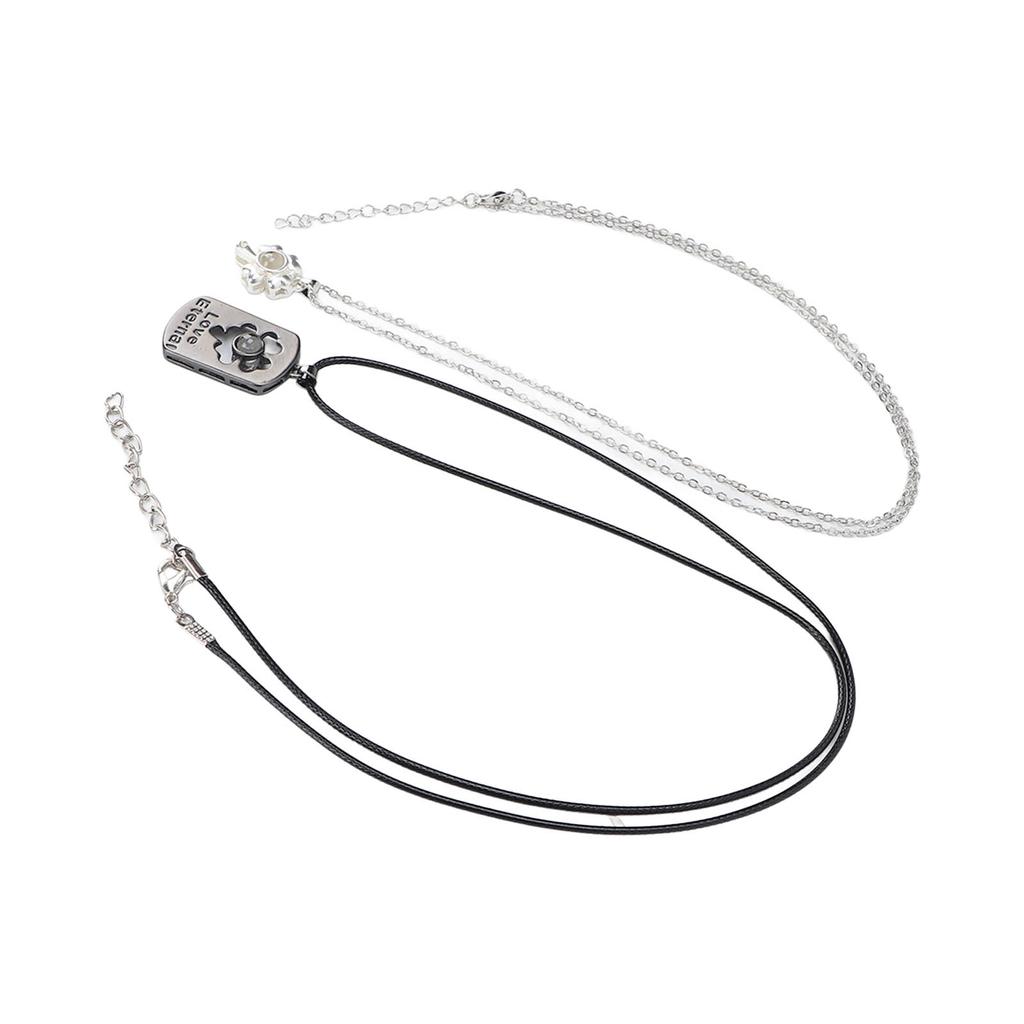 2pcs Couple Necklace Alloy Fashionable Cute Leaf Shaped Pendant Necklace Jewelry Accessory Gift