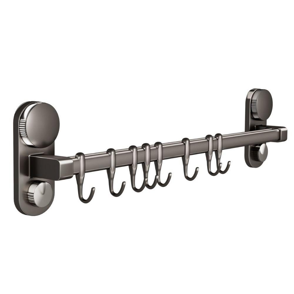 No Drill Kitchen Utensil Hanger Removable Wall-Mounted Hanging Rod Bedroom
