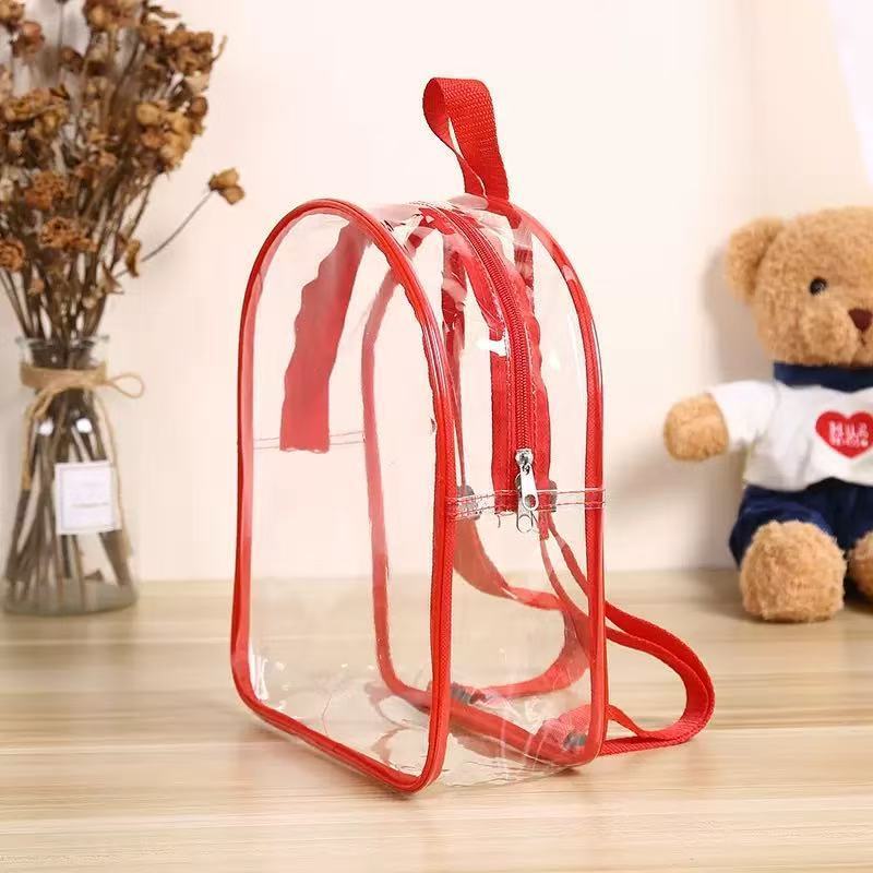 Kids Transparent Pvc Backpack With Cushion Straps For Daily School And Travel