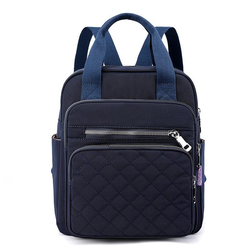 Nouveau sac à dos sac à dos en nylon portable sac pour femme fil brodé losange sac à dos étudiante sac carré