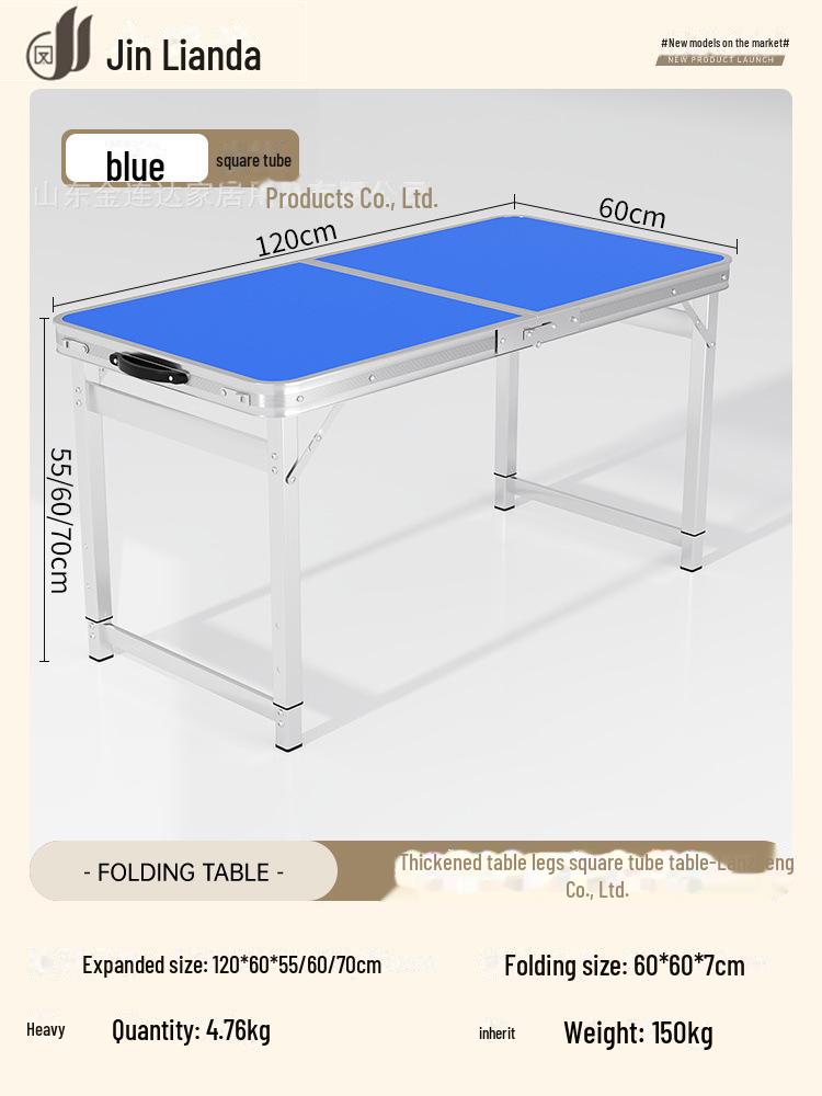 Přenosný multifunkční hliníkový skládací stůl pro stolování a venkovní použití