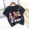 2026 Girls KPOP Idol Group Print Short Sleeve Boys and Girls TShirt Cute Cartoon Graphic Tee Kids Summer Casual Top