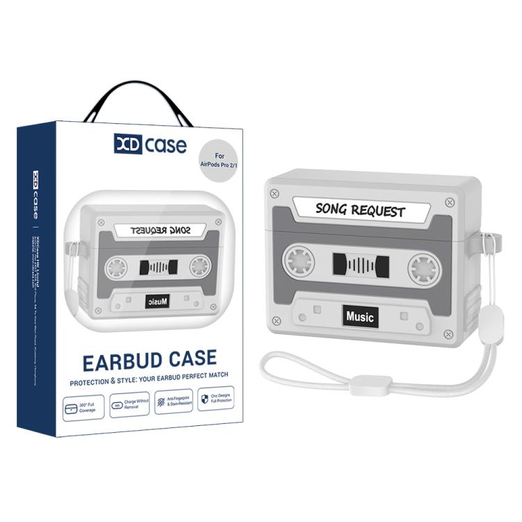 

For AirPods Pro 2 XDcase Retro Cassette Style Silicone Earbuds Case For AirPods Pro 2 темно серый