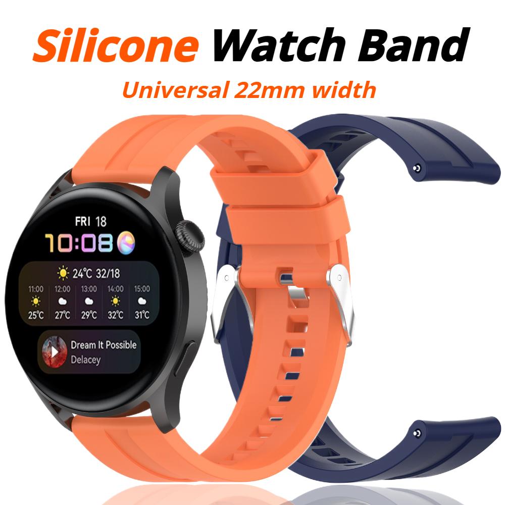Universal 22MM Silicone WatchBand Strap For Huawei Watch GT GT2 GT3 GT4 GT5 Pro 46mm Smart Wristband For Polar Grit X / Vantage M Bracelet WirstStrap