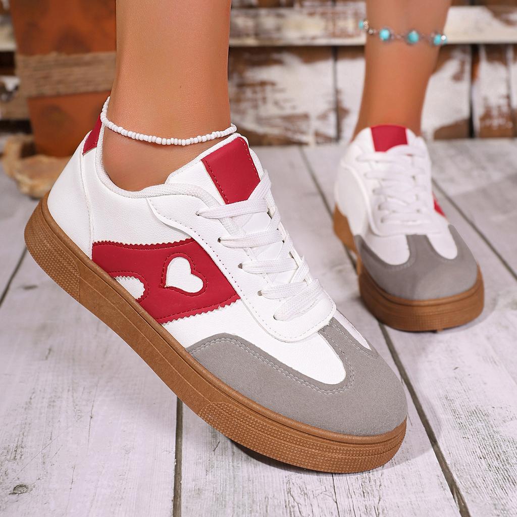 Fashion Fashion College Style Wear-resistant Sports Shoes for Women In Spring/autumn New Comfortable Round Toe Lace-up Flat Casual Shoes