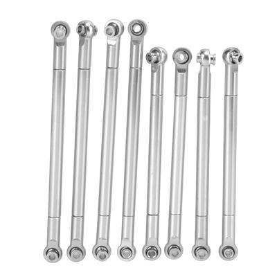 8PCS Metal Full Car Tie Rod Tie Lever Link Pull Rod for MN86 Series Model Upgrade RC CarSilver