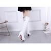 Autumn and Winter New Korean Version High Heels Women's Knee High Boots with Lace Up Casual Women's Martin Boots