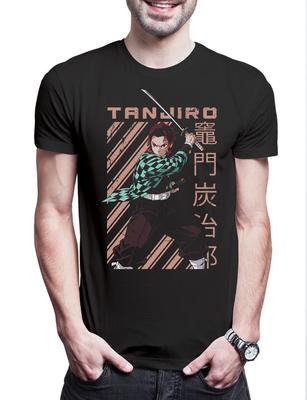 Tanjiro Katana Men's T-Shirt Demon Kamado Nezuko Anime Slayer Zenitsu Inosuke