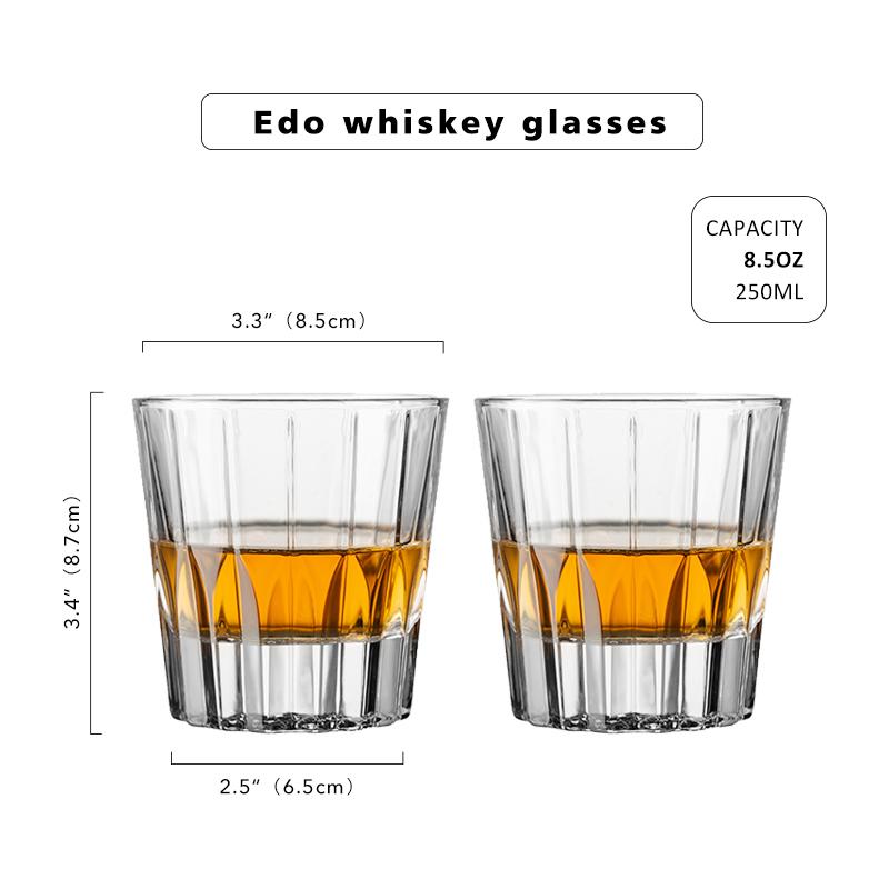 Edo Whiskey Glasses Coffee Glasses Handmade Gift for Bourbon Lovers Style Vintage Style Drinking Glasses