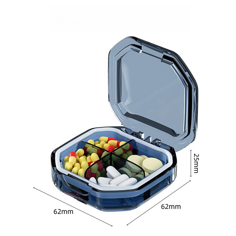6 Grids Pill Storage Box Travel Medicines Storage Box Drug Separation Mini Portable Organizer Container With Seal Ring