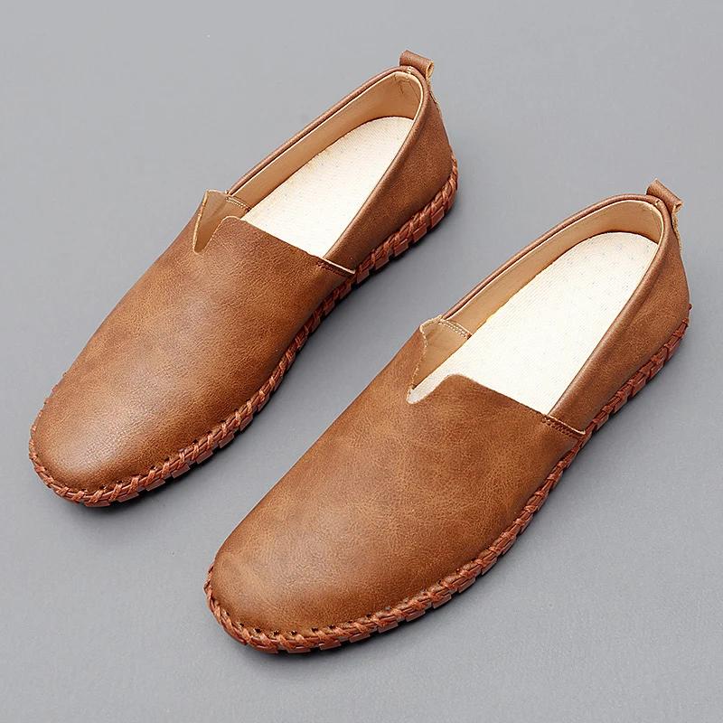 Fashion Outdoor Casual Shoes Handmade Moccasins Leather Loafers Men Driving Shoes Size 39-48 Summer Sandals for Man Zapatos Para Hombre