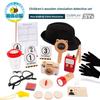Children's Detective Role-play Toy Set - Family Game Wooden Flashlight Camera Detective Hat Compass
