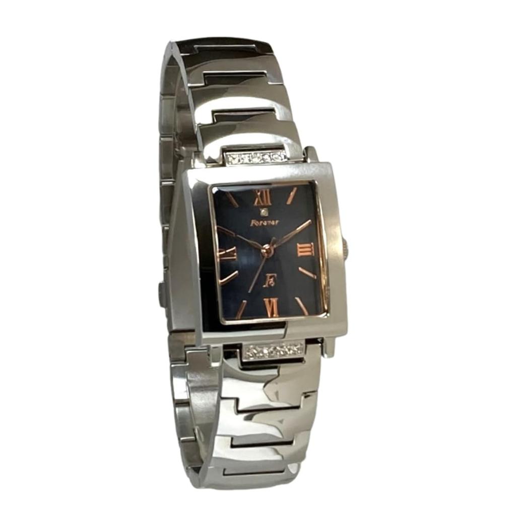 FOREVER Men's Watch with Shell Dial and Crystal Detail, Includes Easy Strap Adjustment Tool, FG-1205-5PG (BlackPG)