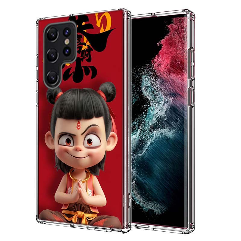 N-Nezha Anime Movie Capa Phone Case For Samsung S26 Ultra S25 Edge Galaxy S23 S21 S20 S24 FE S22 S10 Plus Cover Clear TPU Shell