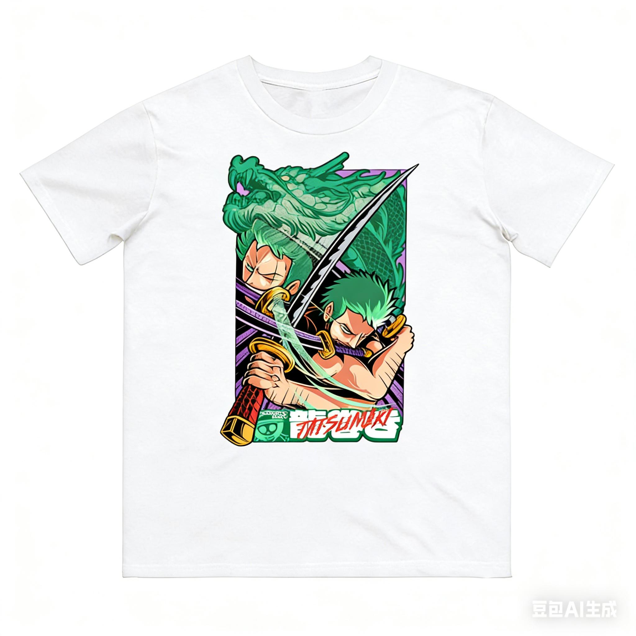 

Anime One Piece Zoro Printed Pure Cotton Tshirt for Unisex and Women SpringSummer New Collection Fashion Short Sleeved Shirt M