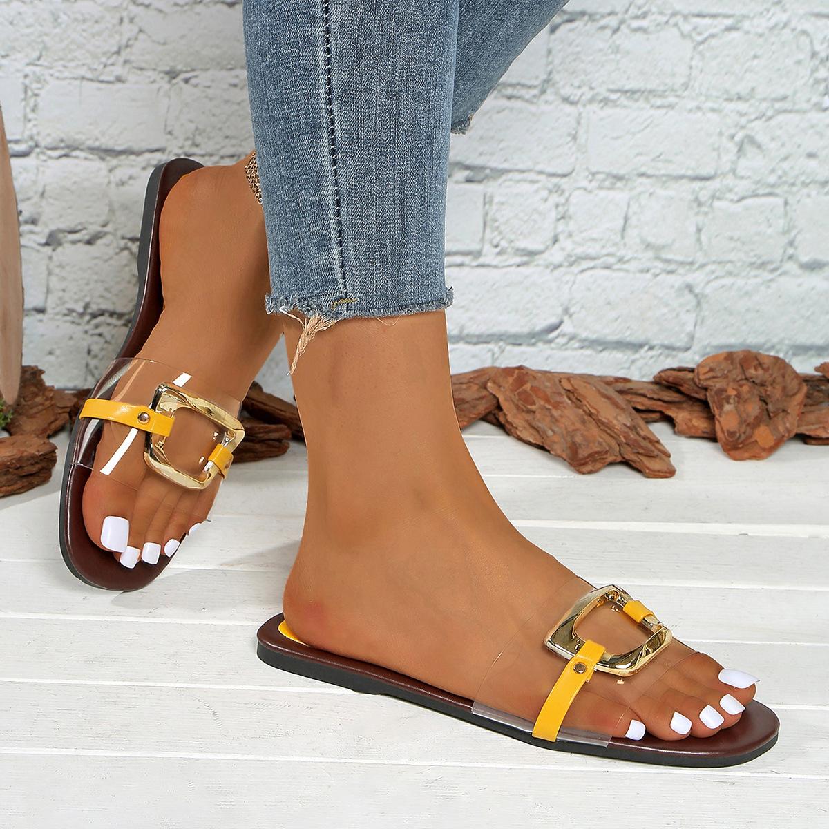 

Women s flat Sandals Summer Versatile Indoor Outdoor Slip-On Slippers Outdoor Fashion Slip-On Slippers 42