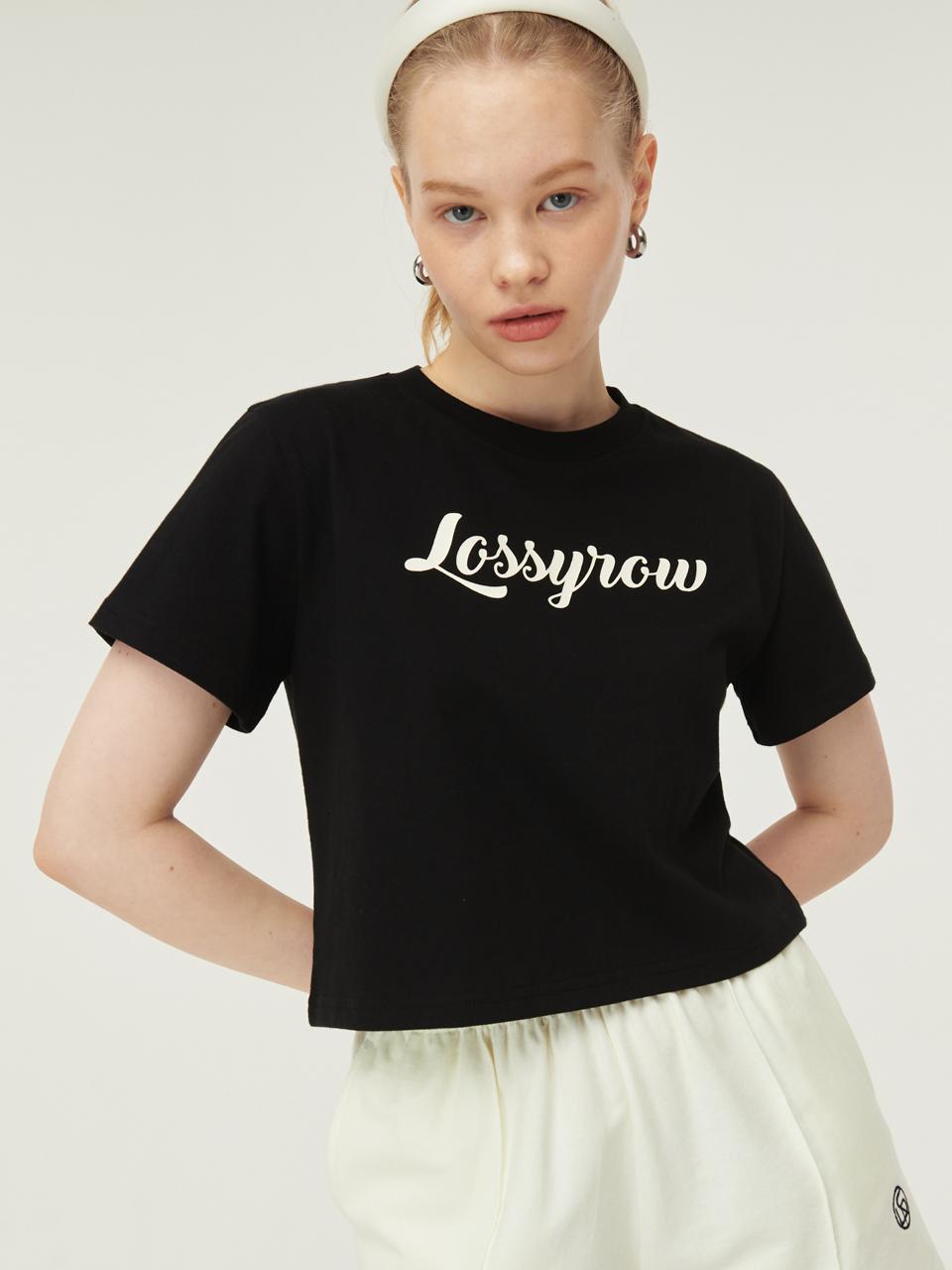 Rosiro Logo Crop Half Sleeve T-Shirt [Black] Free