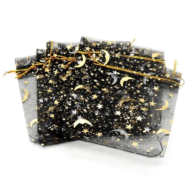 100pcs Glitter Jewelry Pouch Organza Bags Gift Packaging Bag Wedding Christmas Gift Bag Candy Bag