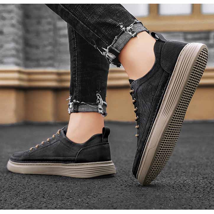 Pánské ploché boty Jaro/Léto Nové Pánské ležérní sportovní boty Nízký střih Silná podrážka Šněrování Velikost 39-44