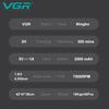 VGR Men's Electric Hair Clipper Gradient Metal Body Hair Trimmer LED Intelligent Digital Display Home Carving Pusher Waterproof and Long-lasting V-996