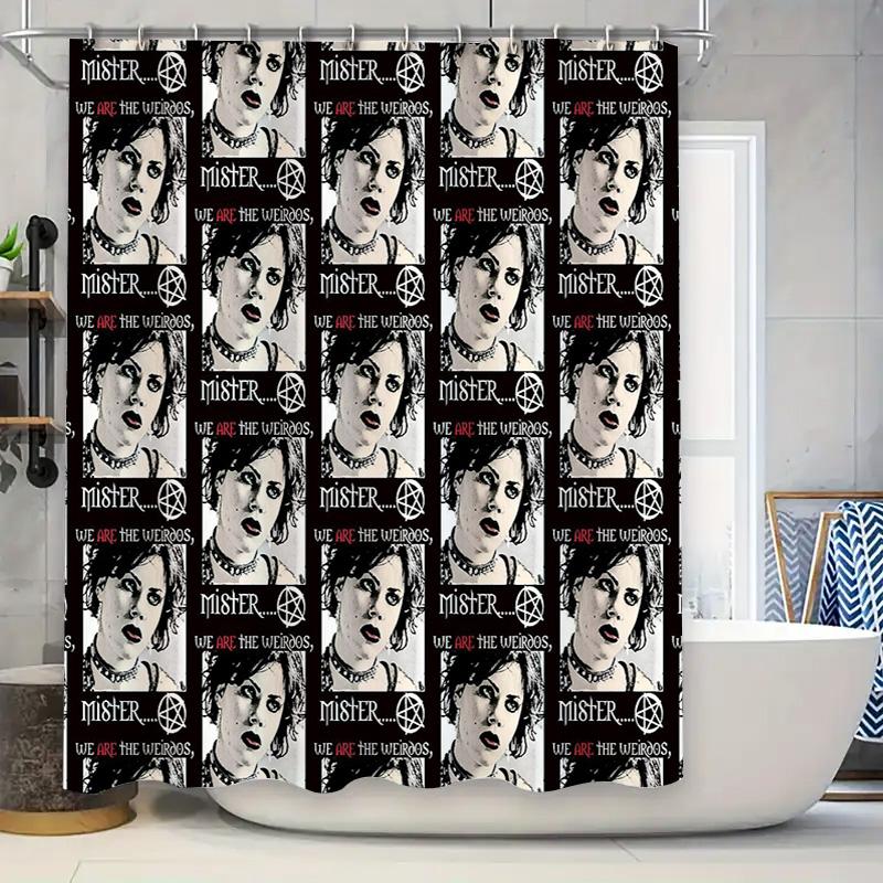 

Vintage Gothic Horror Movie Shower Curtain Spooky Skull Blackout Bathroom Decor Halloween Party Supplies 90x180cm