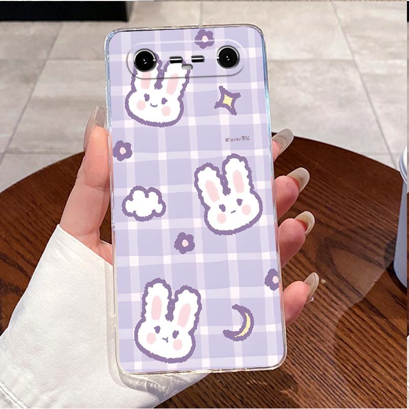 Per Tecno Spark Slim 2025 Custodia Trasparente Lusso Carino Coniglio Amore Silicone Morbido TPU Cover Posteriore Custodia per Telefono Tecno Spark Slim 4G KM7k